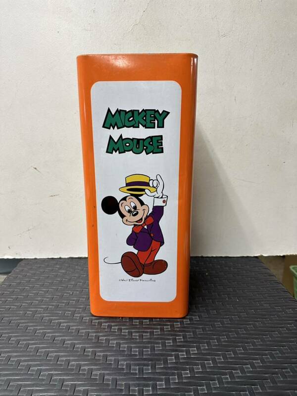 中古 ゴミ箱 ミッキーマウス ミッキー ミニー ドナルド スクエアバケット スチール缶 ダストボックス スリム 高さ約41.9センチ
