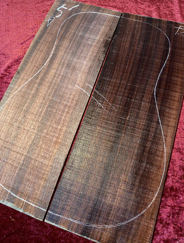 半世紀物☆芳醇 極上 インディアンローズウッド サイド バック材 裏 横板 アコースティックギター用 ビンテージ　D インド
