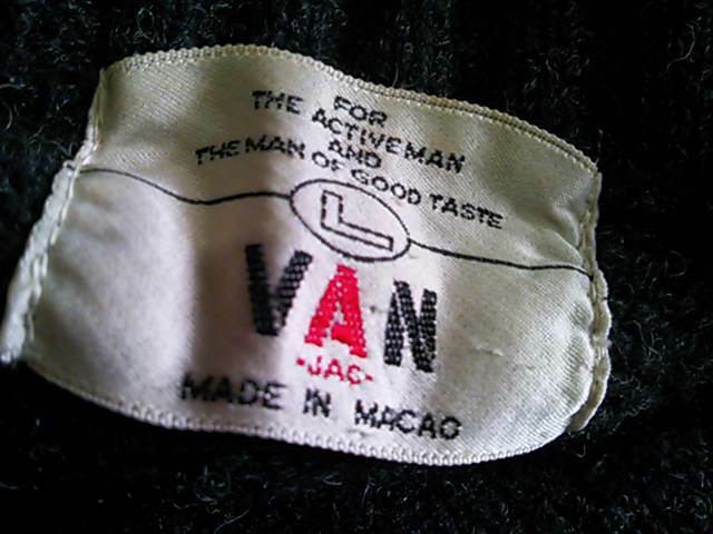 お蔵出し 古着 VAN JAC 丸首 セーター 当時物 ニット エルボーパッチ size L ヴィンテージ 1977~78年頃 45年の物 ヴァン