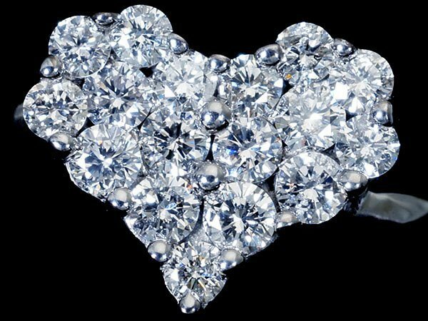 【ジュエリー極】極上の輝き！豪華ハートデザイン輝く！極上天然ダイヤモンド1.00ct 高級K18WGリング k6020ur【送料無料】