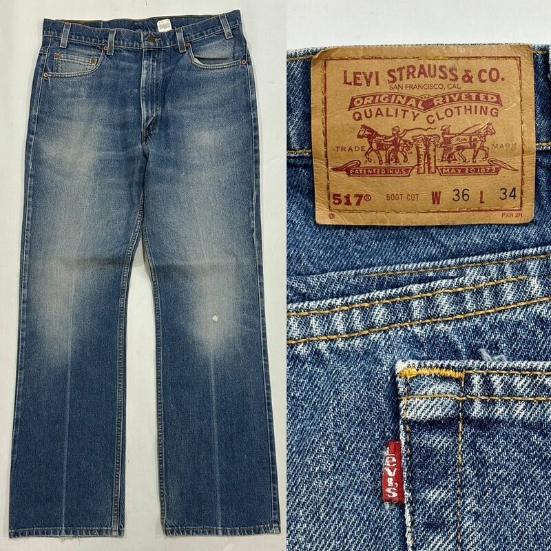 98年製 90s USA Levi's リーバイス 517 00517-0217 W36 ブーツカット ボタン刻印575 米国製 アメカジ ビンテージ ジーンズ デニム