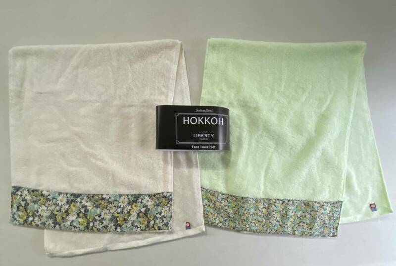 新品 リバティ 今治 フェイスタオル 2枚セット 日本製 綿100% Liberty fabric HOKKOH Face Towel ボタニカル デザイン 匿名配送 送料無料