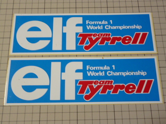 elf Team Tyrrell ステッカー 2枚 当時物 です(215×68mm) Formula 1 フォーミュラ F1 F-1 エルフ チーム タイレル ティレル