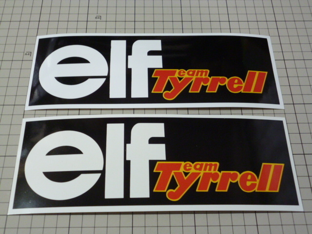 elf Team Tyrrell ステッカー 2枚 当時物 です(241×85mm) Formula 1 フォーミュラ F1 F-1 エルフ チーム タイレル ティレル