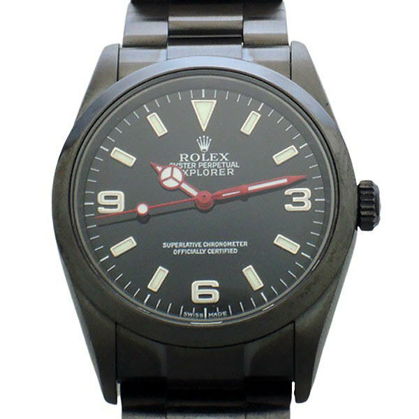 ROLEX ロレックス エクスプローラーI 114270 Y番 DLCコーティングカスタム メンズ 腕時計 【中古】