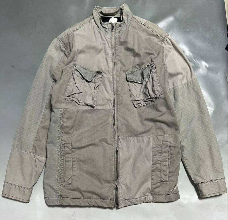 ビンテージ 90’s OLD STUSSY オールド ステューシー 裏起毛 ジップアップ パッチワークジャケット M