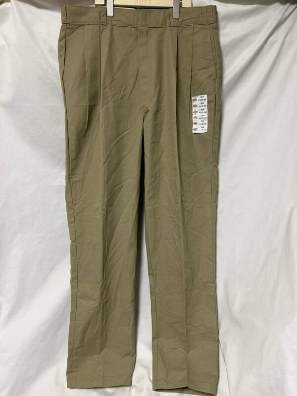 新品 DS 90s USA製 DICKIES ディッキーズ PLEATED PANT 2タック チノパン W38 L34 (N-4-19)