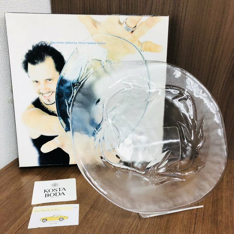 美品 保管品 KOSTA BODA コスタ ボダ ガラス プレート 平皿 皿 dine 7070405 two plates クリスタルガラス 大皿