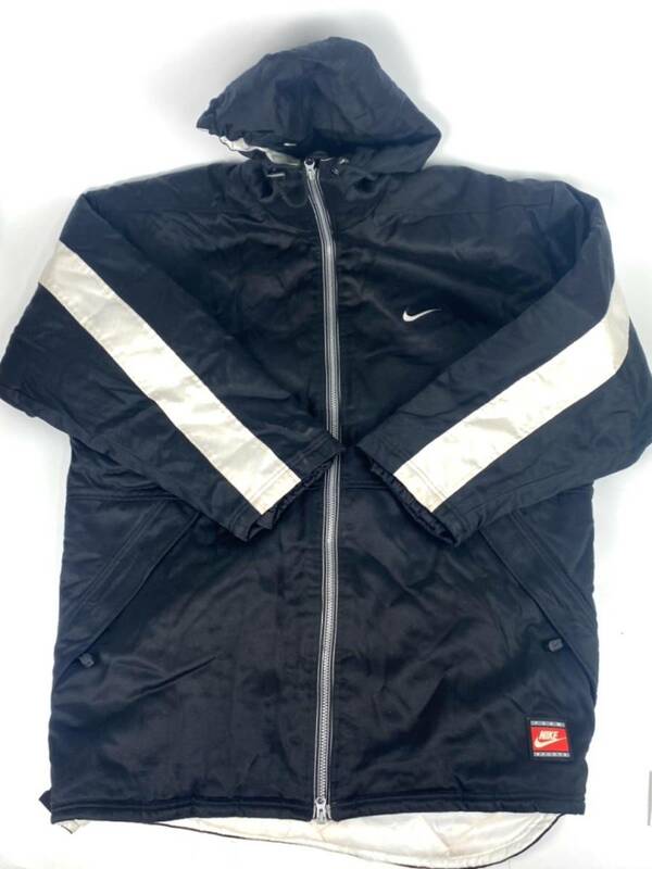ナイキ Nike メンズ ジップアップ フード ジャケット 上着 コート 黒 ブラック アウター ヴィンテージ サイズ Ｍ hm013102