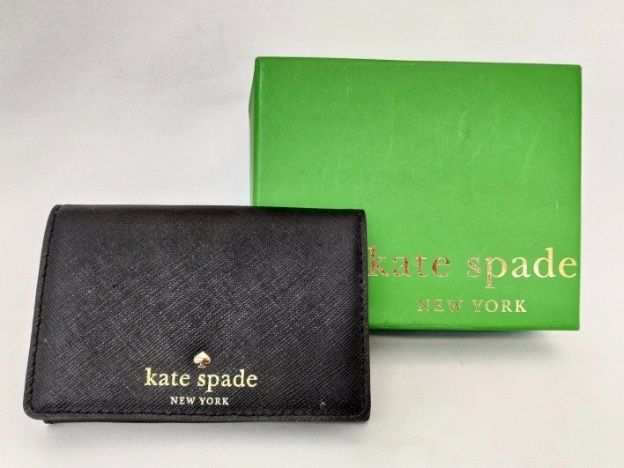 Kate spade ケイト・スペード レザー ブラック カードケース /B6180F