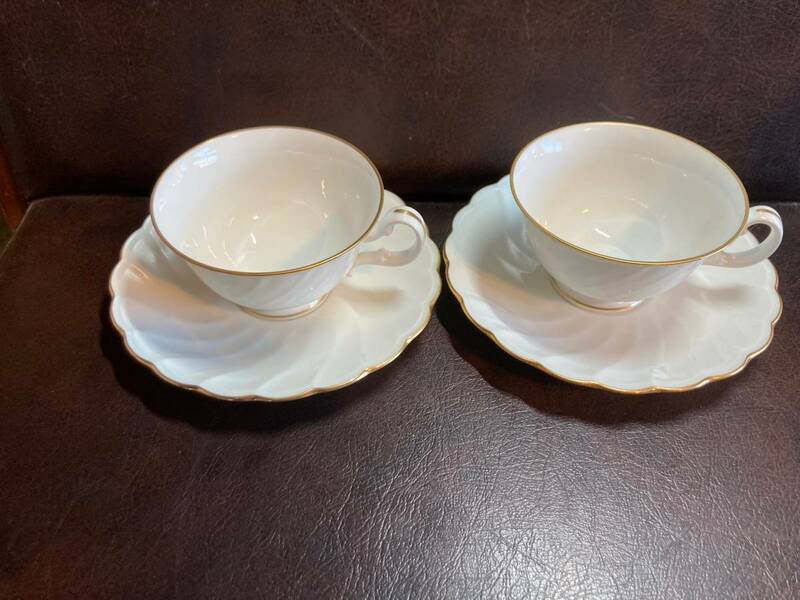 ◎希少美品　A185AC　NORITAKE 1973年 Bone china ノリタケ スタジオコレクション　カップ＆ソーサ２客(同梱OK