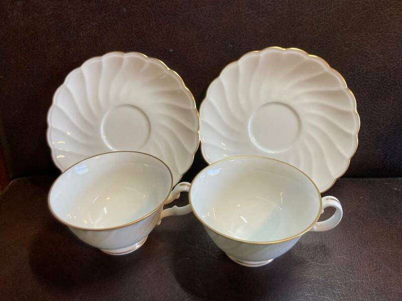 ◎希少美品　A185BC　NORITAKE 1973年 Bone china ノリタケ スタジオコレクション　カップ＆ソーサ２客 (同梱OK)