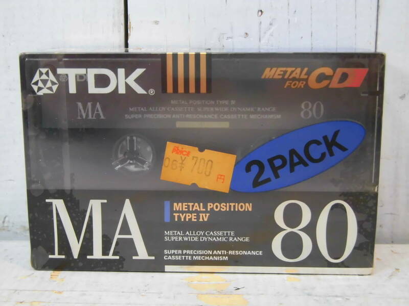 昭和レトロ　未使用メタルテープ２本セット　TDK　MA-80M　２PACK　TYPE Ⅳ　D13357