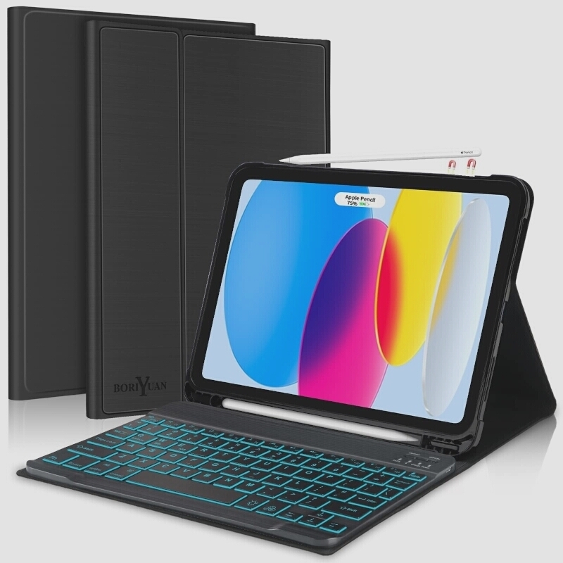 送料無料★iPad 第10世代 キーボードケース タッチパッドキーボード付き 手帳型 iPad 10.9インチ対応 (ブラック)
