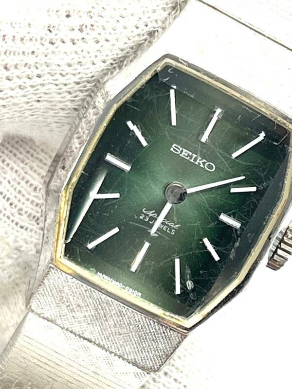 【不動】CITIZEN　シチズン　4-630050　手巻き腕時計　グリーン文字盤　レディース