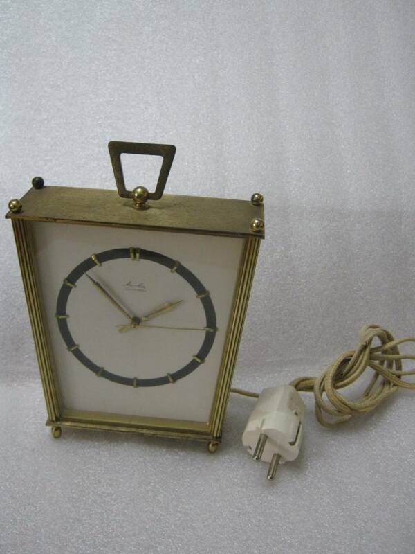 【時計】ドイツ MAUTHE マウテ社 電気式機械時計 金属ボディー