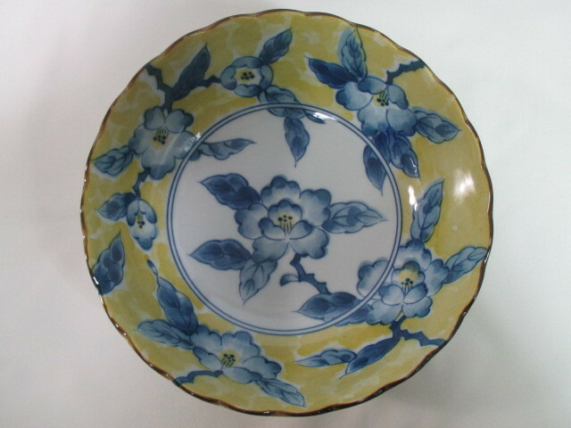 藍染　黄彩山茶花（20㎝ 鉢）
