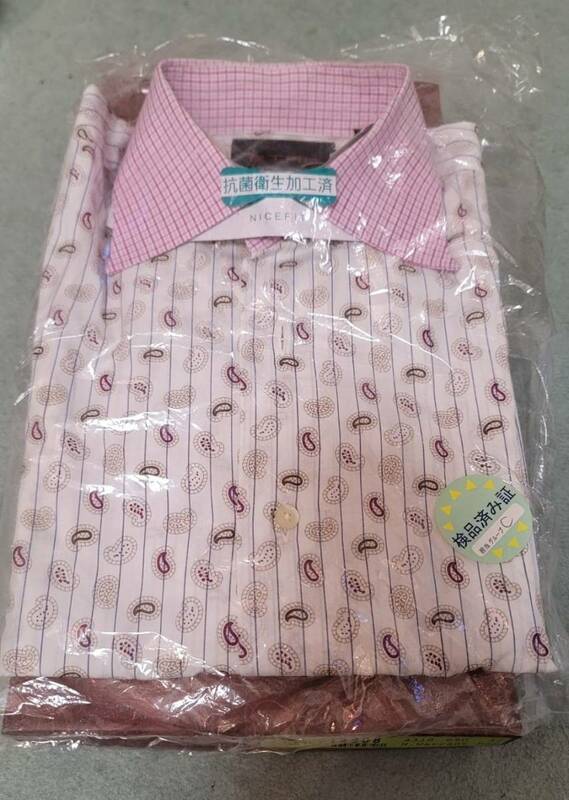 ＥＴＲＯ　エトロ　メンズ　長袖シャツ　40　ペイズリー　襟ピンク