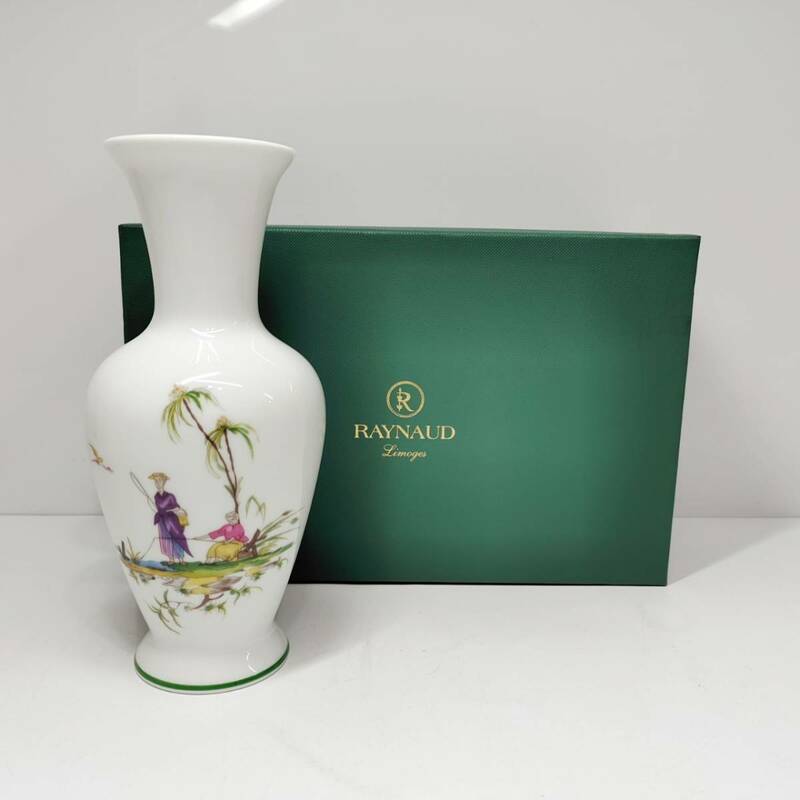 ●美品 レイノーリモージュ シキシオン花瓶 RAYNAUD Limoges フランス製 ERCUIS&RAYNAUD フラワーベース 陶器 インテリア 置物 S1358