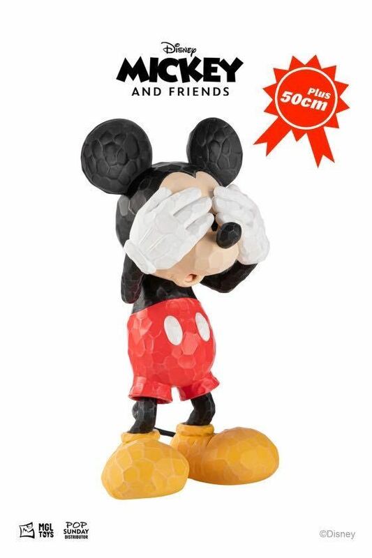 『ミッキーマウス』木彫家　MGL TOYSx POP SUNDAY ディズニー　フィギュア　アートトイ　コレクション　正規品　送料込み　50センチ