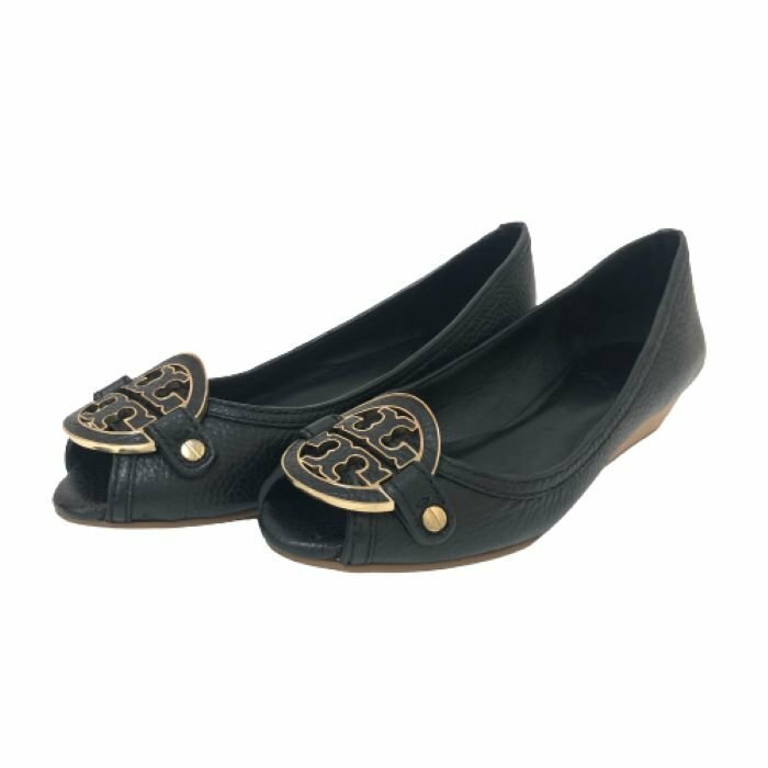 トリーバーチ TORY BURCH AMANDA DEMI オープントゥパンプス ウェッジソール ブラック