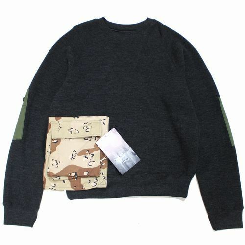 SUNSEA サンシー 22AW ARMY PATCH THERMAL SWEATER ニット 3 チャコール