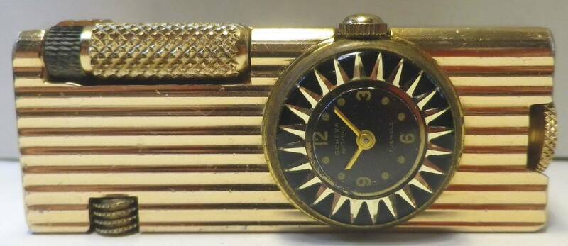 40’アンティーク USA CYGNUS　SWISS-WATCH 付きLIGHTER　時計は修理が必要！希少!』 
