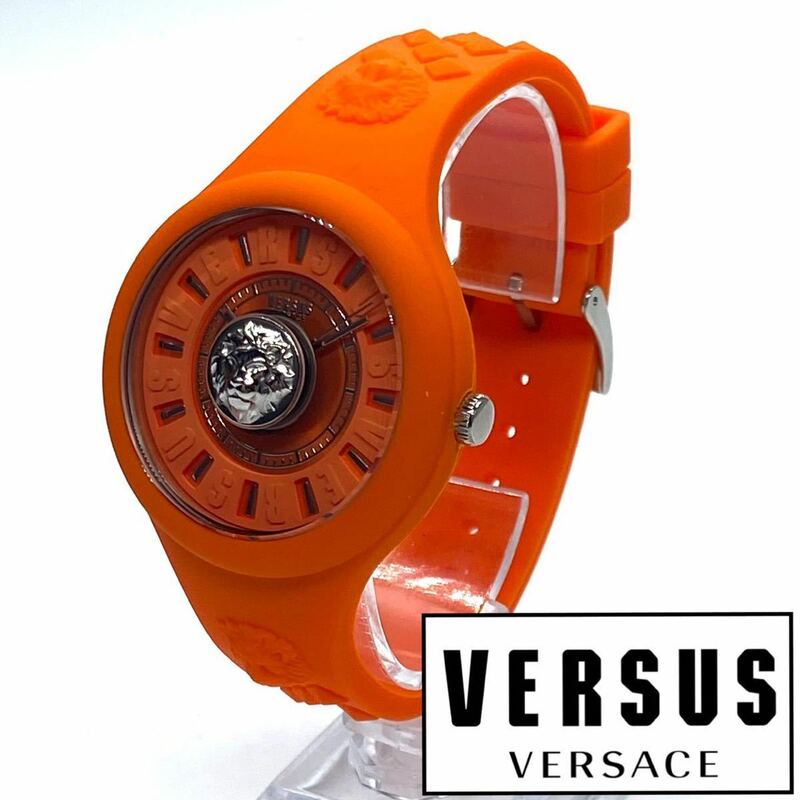 ★海外限定品! シンプルな美しさ! ヴェルサス ヴェルサーチ Versus Versace レディース 腕時計 クォーツ ラバー 高級ブランド オレンジ