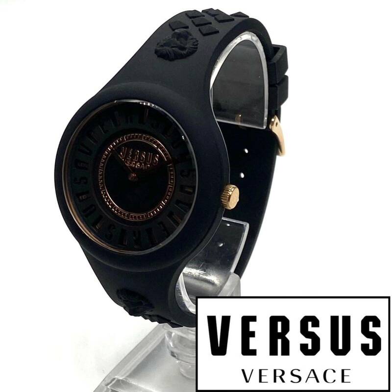 ★海外限定品! シンプルな美しさ ヴェルサス ヴェルサーチ Versus Versace レディース 腕時計 クォーツ ラバー 高級ブランド 新品 ブラック