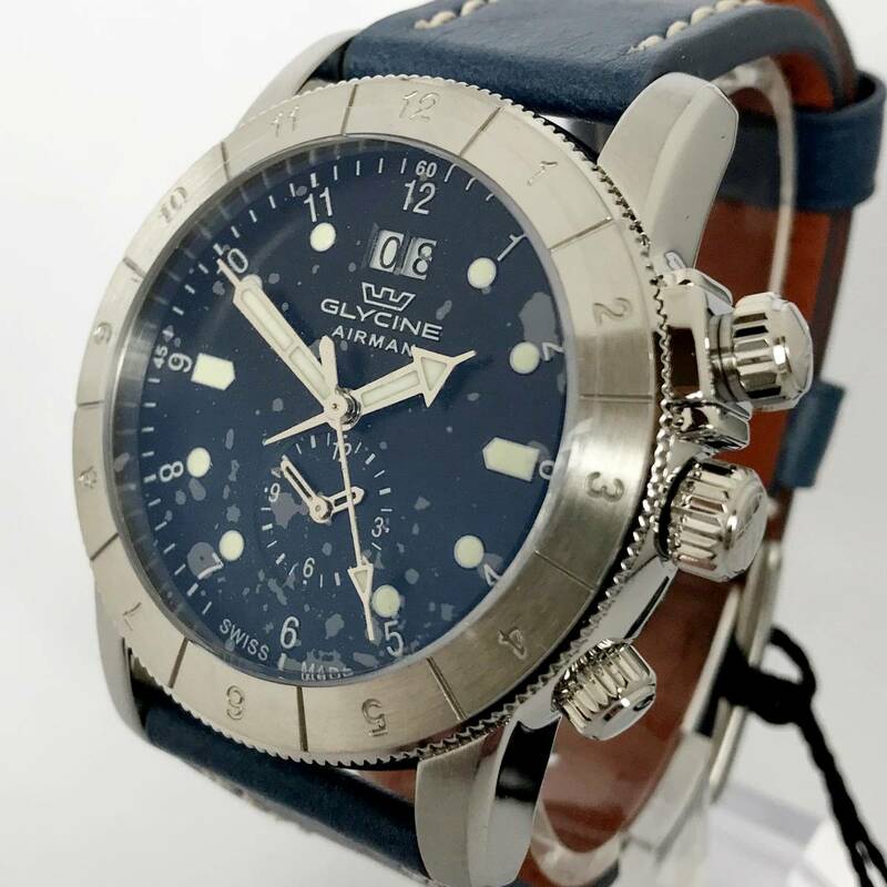 【新品】GLYCINE AIRMAN グリシンエアマン　紳士用腕時計 42mm 20気圧防水 ダイバー　GMT ダブルトゥエルブ　GL0151 35711 