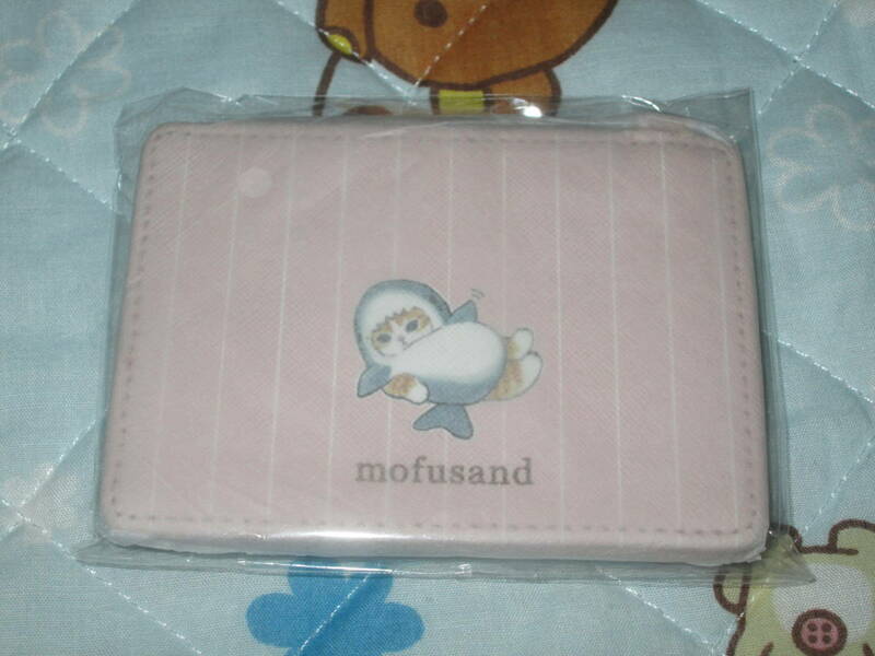 〇。゜〇新品♪モフサンド　もふさんど　mofusand　サメにゃん　リールつきパスケース　ピンク〇゜。〇