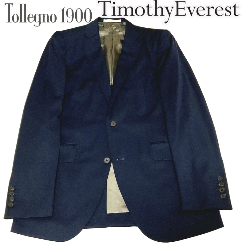 TE157Y6 新品 日本製 Timothy Everest ティモシーエベレスト Tollegno 春夏秋 背抜き テーラードジャケット ネイビー Y6相当 訳あり