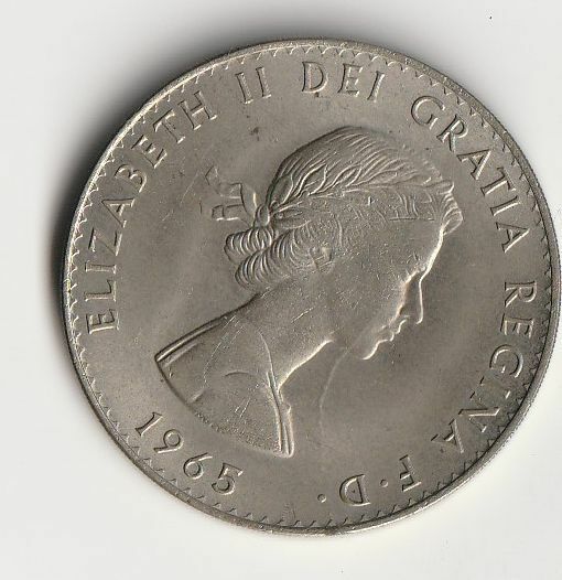 送料無料　アンティーク コイン イギリス 英国 チャーチル 白銅貨 ★ 記念コイン 1965年 1個
