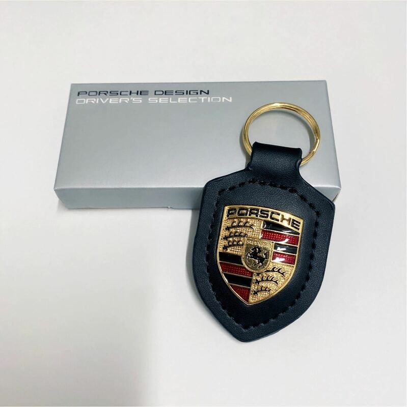 PORSCHE ポルシェ クレスト キーホルダー黒色