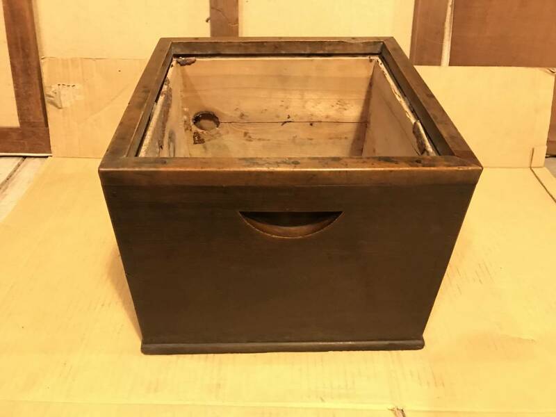 火鉢 箱火鉢 正方形 囲炉裏 木製 アンティーク 9