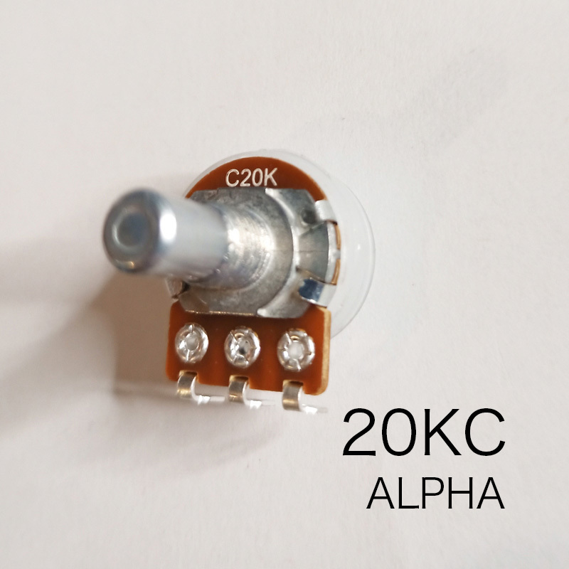 ALPHA 20KC ボリューム ダストカバー付き φ16 Cカーブ　ソリッド