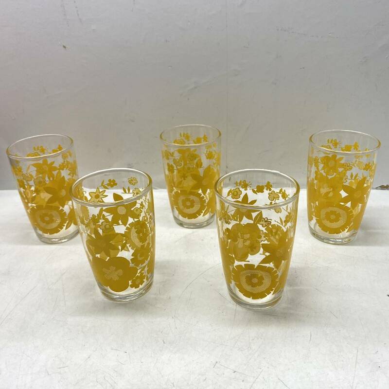 送料無料g16748 昭和レトロ　ガラスコップ5個セット Lovely5 TUMBLER SET 5PIECES Sasaki Glass はるかぜ 210ml ササキグラス 