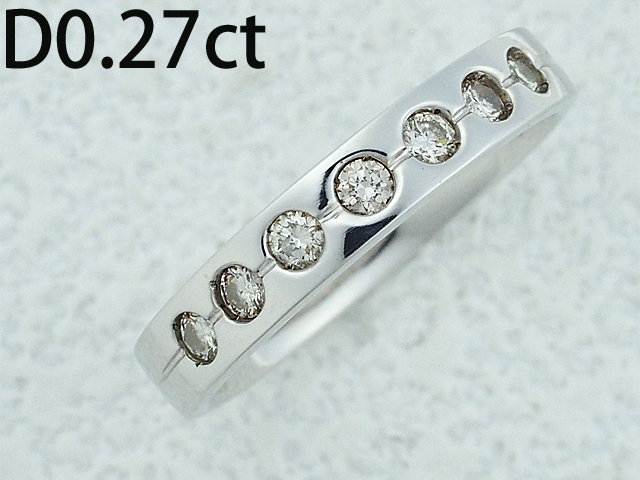 音羽屋■ ダイヤモンド/0.27ct K18WG ホワイトゴールド デザイン リング 15号 仕上済