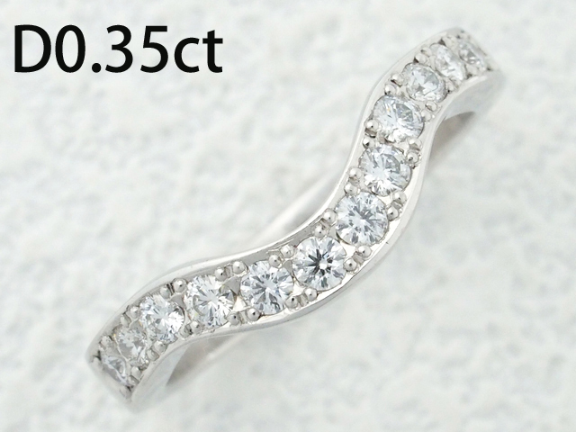 音羽屋■ ダイヤモンド/0.35ct Pt900 プラチナ デザイン リング 12号 仕上済