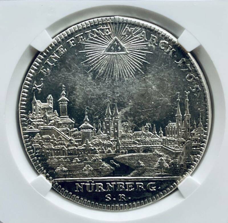 1765年 ドイツ ニュルンベルク ターラー銀貨 NGC UNC DETAILS