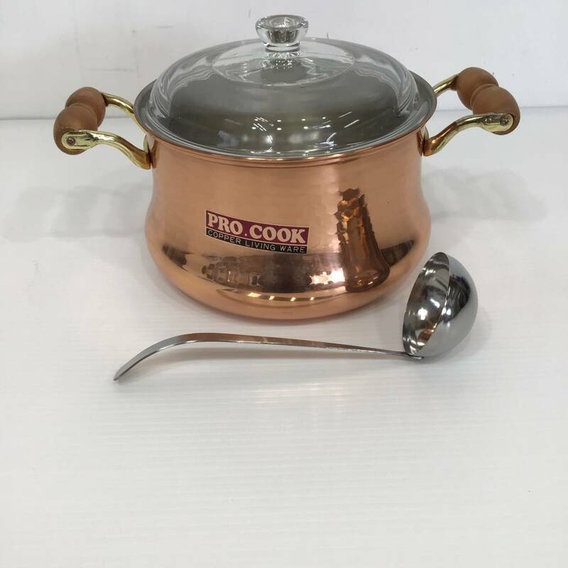 *23R037 3 PRO COOK プロ クック 両手鍋 20cm お玉付き 中古品