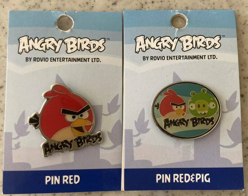 未使用 2set ☆ Angry Birds アングリーバード / ピンバッジ PIN RED PIG レッドバード ピッグ 激安 希少