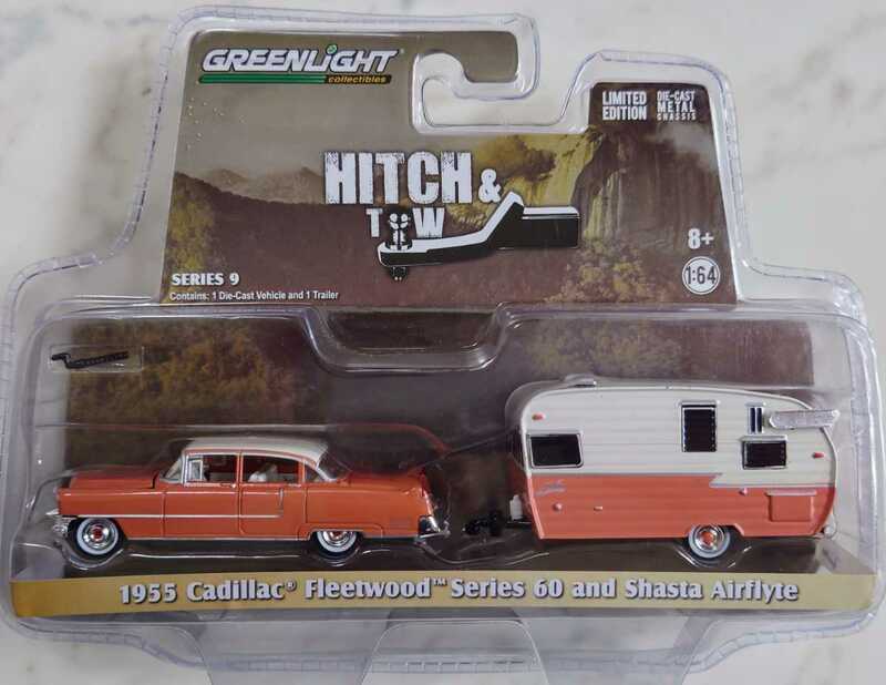 グリーンライト　1/64 1955 キャデラック　フリートウッド　シリーズ　60 &　シャスタ　エアーフライト　GREENLIGHT　GL