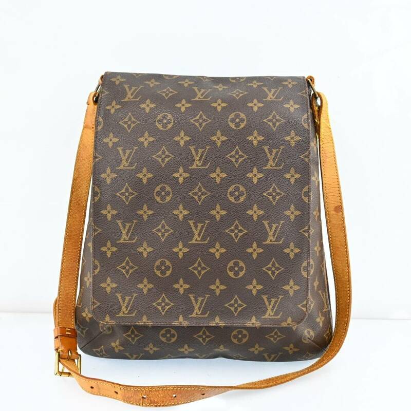 Louis Vuitton ミュゼット ルイヴィトン モノグラム M51256 ショルダーバッグ レザー ブラウン　N1325CJ412