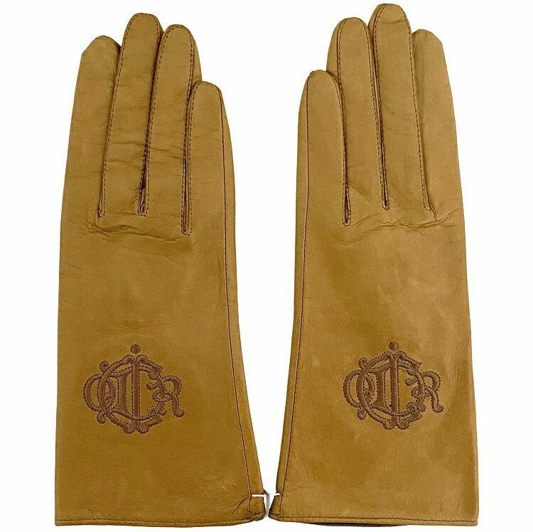 クリスチャン ディオール 手袋 ベージュ 未使用 美品 ラムレザー 中古 Christian Dior グローブ 冬 小物