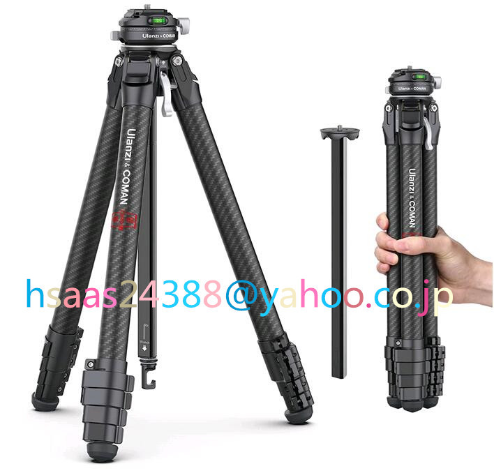 Ulanzi ZERO F38 三脚 カーボン三脚 トラベル三脚 3Way雲台 カメラ三脚 軽量 ５段階伸縮 F38クイックシュー付き アルカスイス対応互換 
