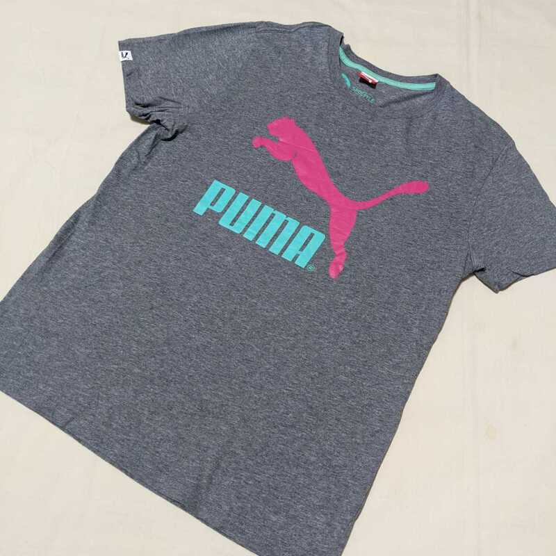 +PP7 PUMA プーマメンズ M 半袖 Tシャツ カットソー グレー スポーツ ウェア トレーニング フィットネス