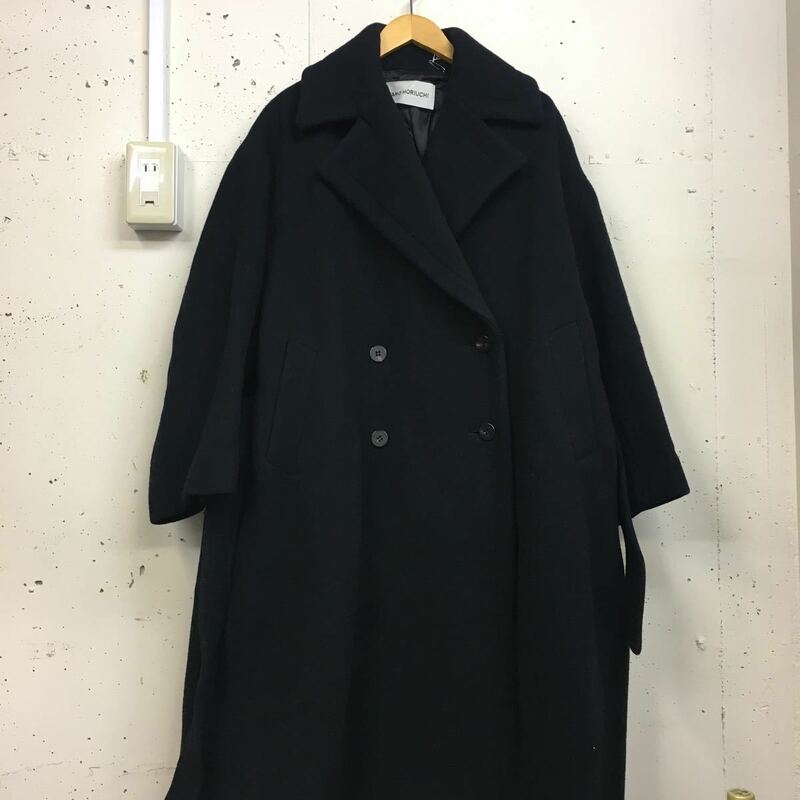 TARO HORIUCHI オーバーコート ウール サイズ1 黒 ブラック 日本製 長袖 ロング丈 ベルト付 