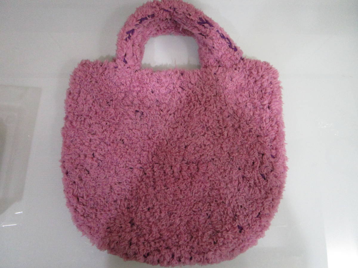 ハンドメイド トートバッグ 手作り 手編み バッグ モコモコ
