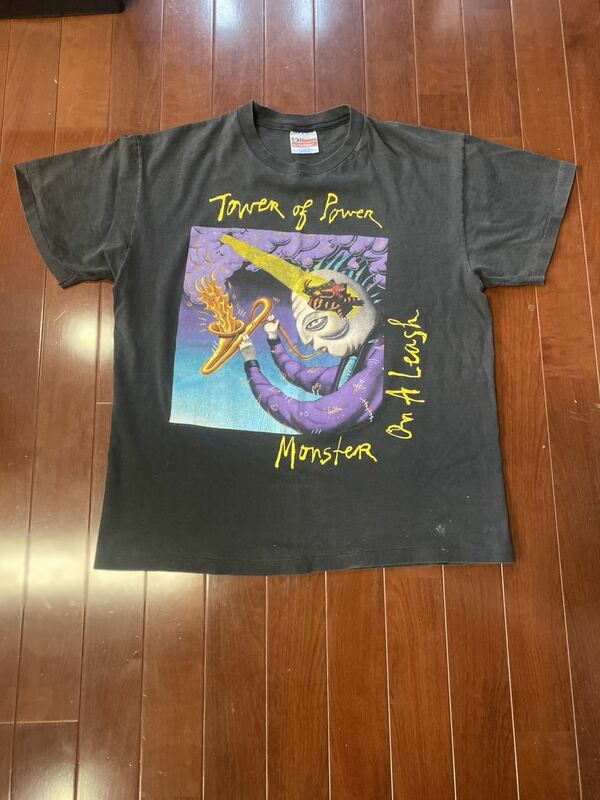 激レア90'S 当時物TOWER OF POWER Tシャツ ヴィンテージ　サイズL バンドTシャツ　タワーオブパワー　USA製　コピーライト　アートTシャツ